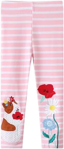 Vista 4 de Leggings para niñas, pantalones de algodón de longitud completa, paquete de 3 (3-7 años)