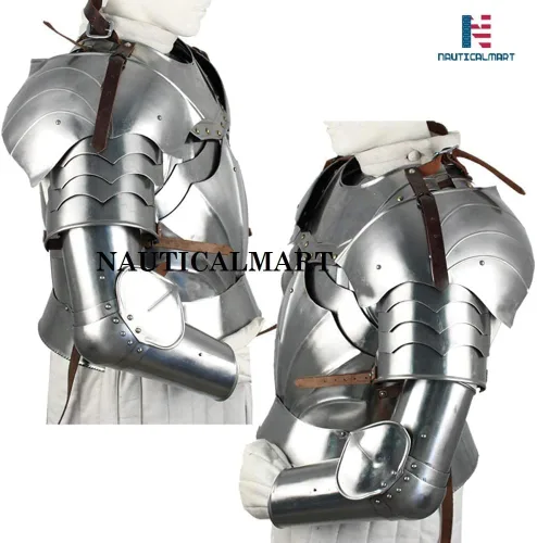 Vista 5 de Conjunto completo de placa de pecho de armadura corporal de caballero medieval con brazos completos