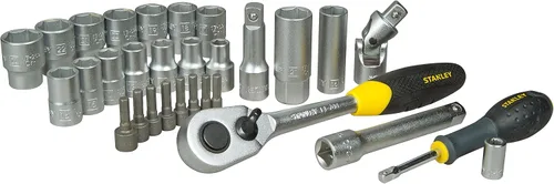 Vista 2 de Stanley STHT0-73929 - Llave de vaso de satén, plata, 1/2 pulgada, juego de 30 piezas