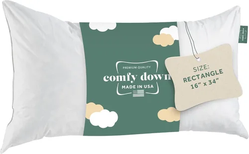 Vista 15 de ComfyDown Cojín de 12 x 12 pulgadas, relleno de plumas y plumas, funda 100% algodón, fabricada en Estados Unidos, funda de almohada decorativa suave