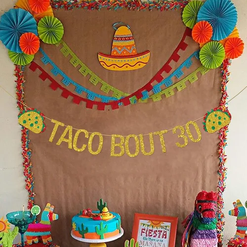 Vista 7 de Cartel de taco Bout 30, decoración de fiesta mexicana para fiesta de cumpleaños número 30 para hombres y mujeres, fiesta de cumpleaños 30