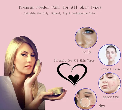 Vista 7 de Powder Puff - Polvo de maquillaje de terciopelo ultra suave lavable de 3.15 pulgadas para polvo facial, polvo fijador, polvo corporal, polvo suelto