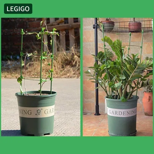 Vista 6 de Legigo Paquete de 3 jaulas de soporte para plantas, jaulas de tomate para jardín, estacas ajustables de 18 pulgadas para plantas enrejadas, anillos