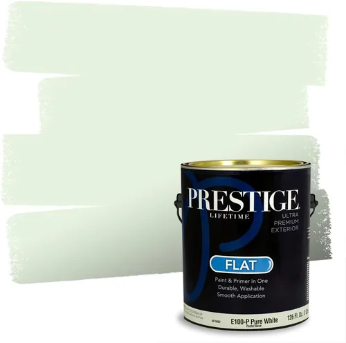 Vista 111 de PRESTIGE Pintura exterior e imprimación en uno, aloe, plano, 1 galón