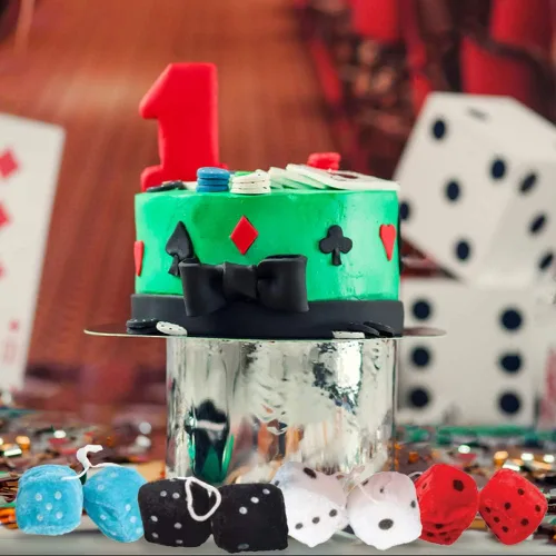 Vista 7 de ArtCreativity Dados de felpa para niños y adultos, 12 pares, divertidos recuerdos de fiesta de casino, dados peludos de 1.5 pulgadas en varios