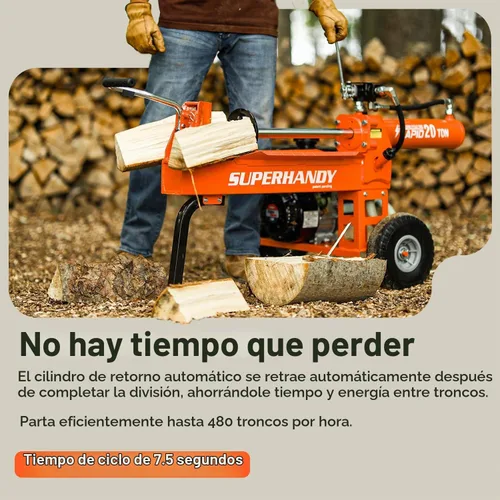 Vista 4 de SuperHandy Divisor hidráulico de troncos, 20 toneladas, divisor de leña