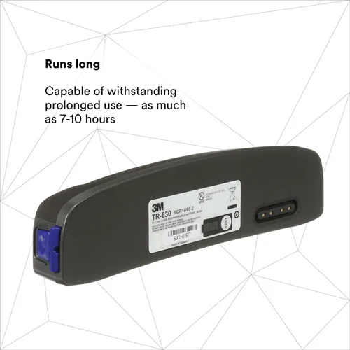 Vista 5 de 3M PAPR, Versaflo - Conjunto de respirador purificador de aire alimentado TR-614N, incluye unidad PAPR, batería estándar, tubo de respiración