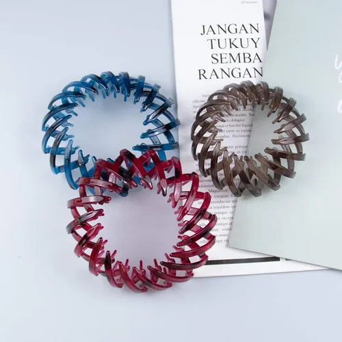 Vista 7 de AUEAR, Paquete de 7 pinzas para el cabello mágicas de nido de pájaros, accesorios para el cabello para mujer, coleteros para cola de caballo