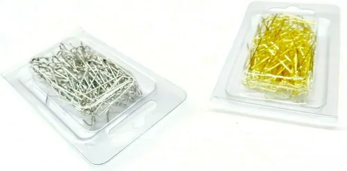 Vista 2 de Joyas U-Pins Display Pads Pins Silver & Gold Tone Jewelry Display 200 PCS