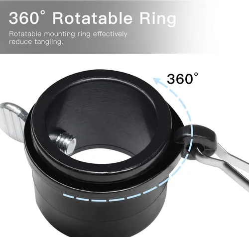 Vista 3 de Anley - Anillos de plástico para asta de bandera Negro