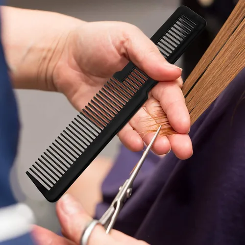 Vista 6 de Patelai Peine de corte de pelo de 10 piezas para peluquería de dientes finos para peluquería para peluquería en el hogar, peluquería (negro)