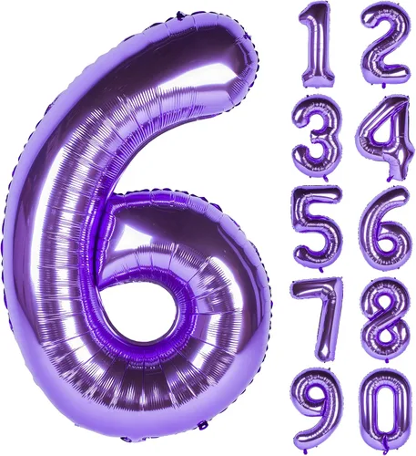 Vista 33 de Globos de 40 pulgadas para inflar con helio, de película de aluminio, para fiestas, cierre manual (púrpura 0)