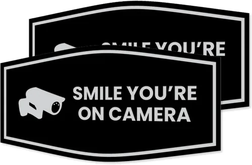 Vista 76 de Fancy Smile You're On Camera Letrero (negro) - Mediano (1 unidad)