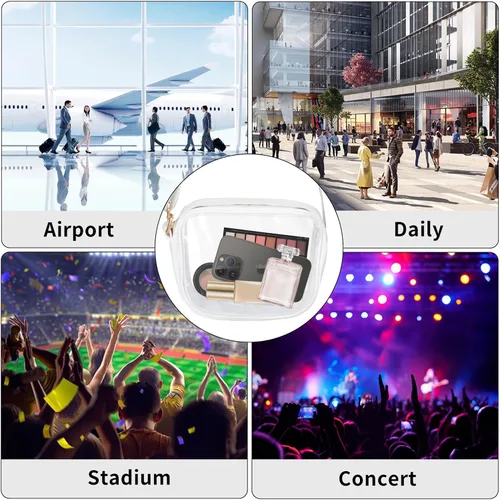 Vista 6 de Clear Bag for Stadium Events, Clear Purse and Crossbody Bag with Adjustable Shoulder Strap, Stadium and Concert