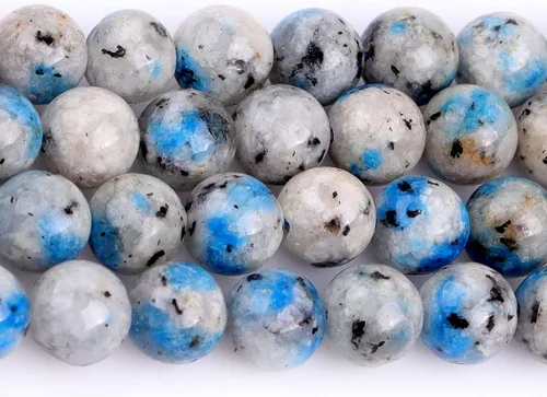 Vista 3 de JOE FOREMAN 0.315 in azul K2 Azurite cuentas de piedra natural para hacer joyas a granel completo 15" Strand