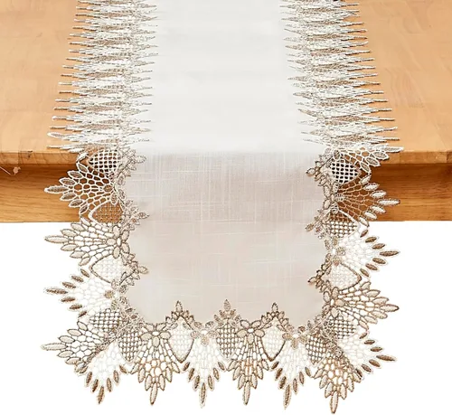 Vista 8 de Camino de mesa de lino de encaje rojo oscuro blanco de 36 pulgadas de largo, bufanda de aparador claret, decoración de mesa para Navidad, cocina