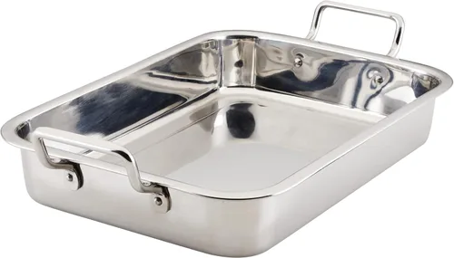 Vista 11 de Farberware Classic Traditions - Asador/sartén para asar de acero inoxidable con estante, 17" x 12.25