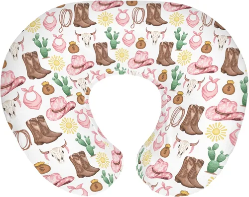 Vista 13 de Blue Western Cowboy - Fundas de almohada de lactancia para niños, botas de vaquero, sombrero, caballo, cactus, sol, vaca, calaveras, funda