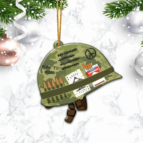 Vista 9 de Adorno de Navidad de veterano para árbol de Navidad, plano 2D (no adorno 3D), regalos para soldado veterano, fuerzas armadas, miembros del ejército