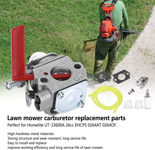 Vista 2 de Carburador UT33600A, kit de carburador para cortacésped, piezas de repuesto para Homelite UT33600A 26cc EHCPS 0264AT 0264OF
