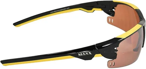 Vista 2 de Maxx Golf - Gafas de sol unisex Wizard, Negro con amarillo