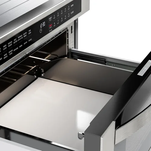 Vista 8 de KoolMore Cajón de microondas integrado de 24 pulgadas con freidora de aire, sensor de cocción, controles táctiles e interior de acero inoxidable