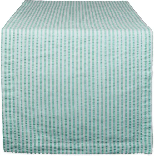 Vista 7 de DII Colección de mesa a rayas de sirsaca 100% algodón, aguamarina, mantel, 60x84, 1 pieza