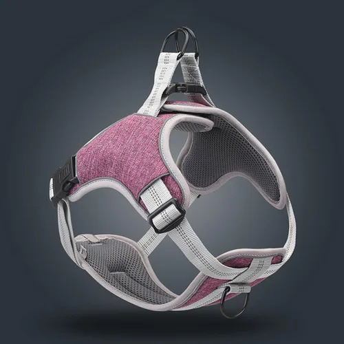 Vista 7 de Adjustable Reflective Pet Harness Vest Type Dog Chest Straps Breathable No-Pull Dog Harness for Walking Medium Purple