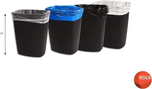 Vista 4 de RESILIA Bolsas de basura altas de 15 galones, 20 bolsas de reciclaje transparentes, 1 mil, 0.001 pulgadas de grosor, 24 x 33 pulgadas