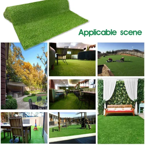 Vista 5 de Alfombra de césped artificial realista, para interiores y exteriores, para mascotas, alfombra sintética gruesa para jardín, patio, balcón, 2 x 7 pies