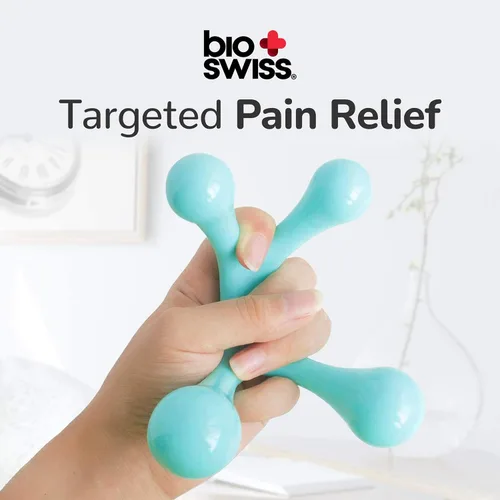 Vista 3 de BioSwiss Paquete de 2 masajeadores portátiles de cuerpo completo, herramienta de punto de presión de 4 piernas para espalda, cuello y hombro