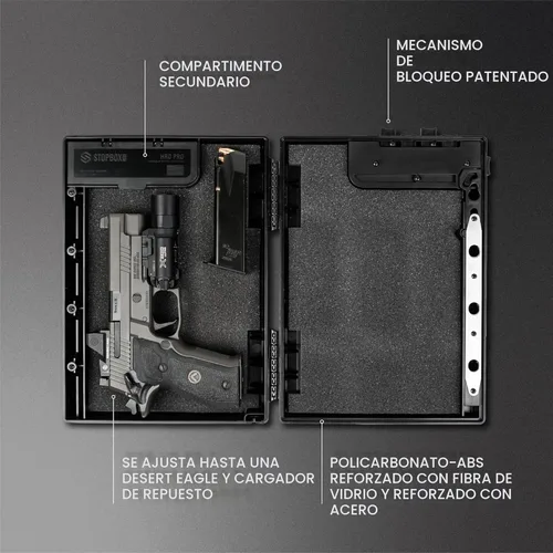 Vista 5 de Stopbox Pro - Alternativa segura para armas de mano, funda portátil de acceso instantáneo, compatible con la TSA, caja de seguridad para automóvil