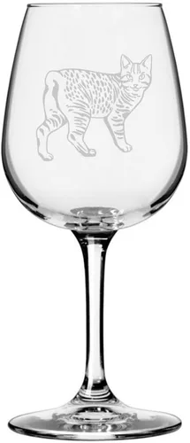 Vista 49 de Copa de vino de 12.75 onzas con temática de gato abisinio grabada para todo uso