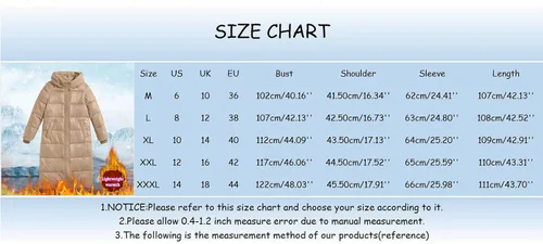 Vista 5 de Coats Women Impermeable Womens Thickened Down Jacket Long Winter Coat Hooded Jacket