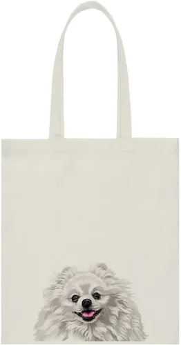 Vista 19 de WIRESTER Bolsa de lona para mujeres y niñas, bolsa de playa, comestibles y viajes, lindo perro