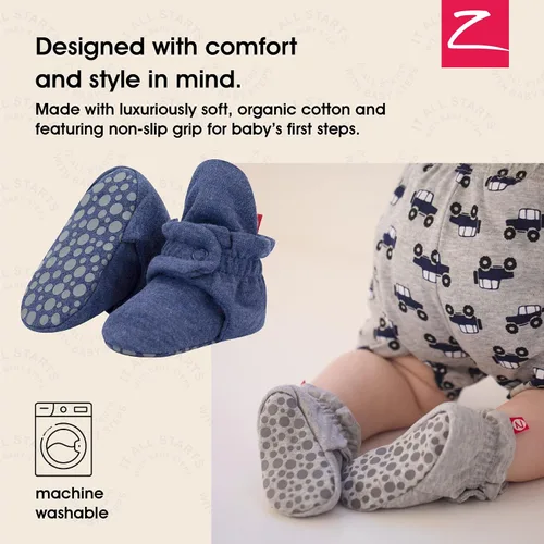 Vista 2 de Zutano - Botines de algodón orgánico para bebé, unisex, con suela antideslizante