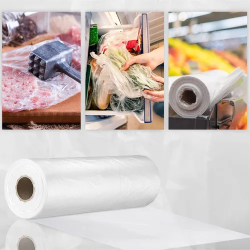 Vista 2 de Bolsas de almacenamiento de alimentos de 12 x 16 pulgadas, bolsa de plástico transparente, bolsas de plástico desechables para alimentos y verduras