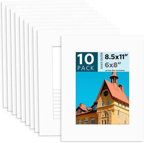 Vista 58 de MBC MAT BOARD CENTER, Paquete de 10 marcos de cartón para fotos negros de 4x6 pulgadas para 3x5 pulgadas, corte biselado, sin ácido, grosor de 4