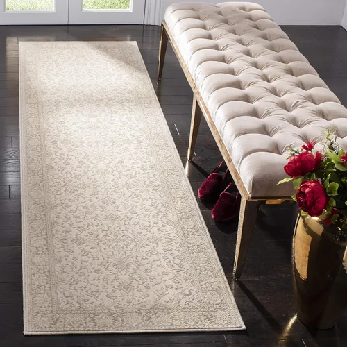 Vista 3 de SAFAVIEH Noble Collection - Alfombra de pasillo, 2 pies 2 pulgadas x 6 pies, marrón y crema, diseño de viscosa envejecida, ideal para zonas de alto