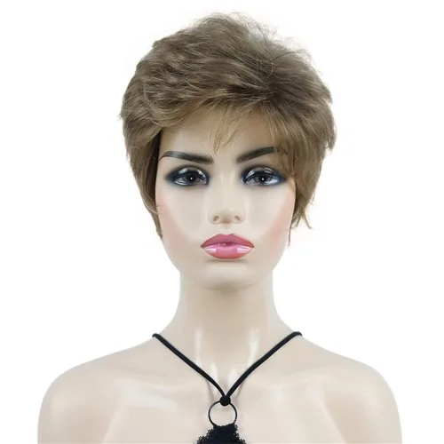 Vista 15 de Wiginway corto rizado pelucas sintéticas con flequillo pelo premium natural moda pelucas para señora mujeres #101