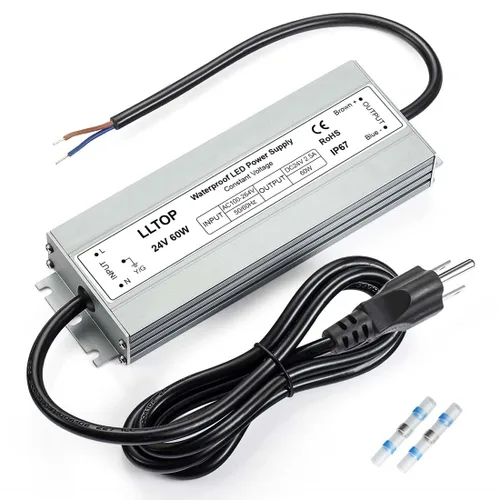 Vista 8 de LLTOP Controlador LED 60 Vatios Impermeable IP67 Fuente de Alimentación AC100-264V a 12V DC 5A Transformador de Bajo Voltaje Adaptador Ultra Delgado