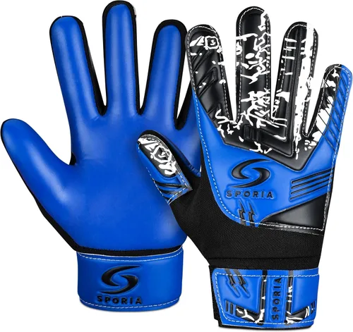 Vista 9 de SPORIA Guantes de portero para jóvenes con doble protección para la muñeca, guantes de fútbol para niños, material de látex antideslizante, guantes