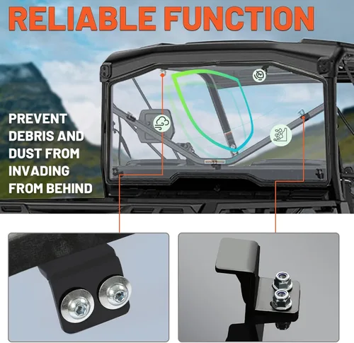 Vista 6 de Kojem Parabrisas compatible con Can-Am Defender HD 5 HD 8 10 MAX 16-23