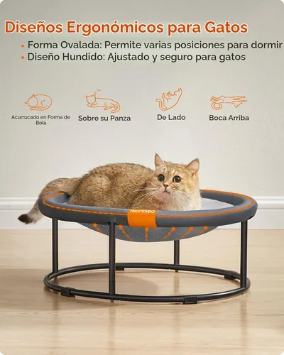 Vista 3 de Feandrea Cama para Mascotas, Hamaca para Gatos, Cama Elevada para Gatos para Múltiples Gatos, con Malla Lavable Removible, para Mascotas de hasta 20