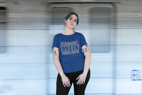 Vista 3 de Expression Tees Straight Outta Cowboys Nation Racerback Tank Top para Mujer