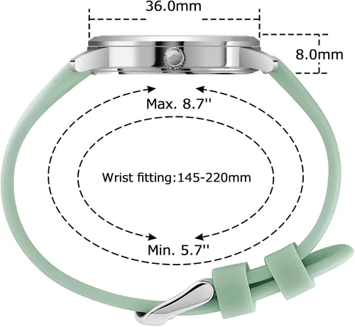 Vista 6 de NBONAL Nurse Watch Doctor Medical Student Watch for Women 50 Meters Waterproof Easy Read Glow White Dial 24 Hour Military Style Numbers NB-211L