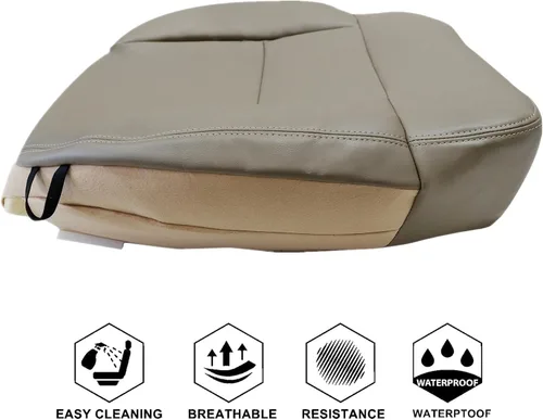 Vista 7 de NLQR Funda de asiento de repuesto inferior del conductor delantero beige tostado HW EW piel de microfibra compatible con Ford F-150 Lariat STX XL