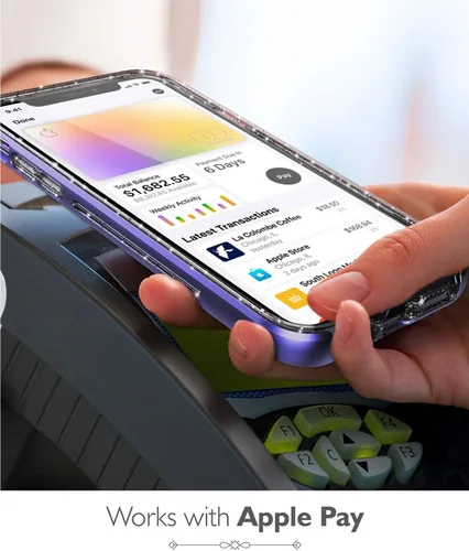 Vista 6 de VENA vLove - Funda transparente con purpurina compatible con Apple iPhone 11 (6.1 pulgadas 2019), forma de corazón (protección CornerGuard), funda