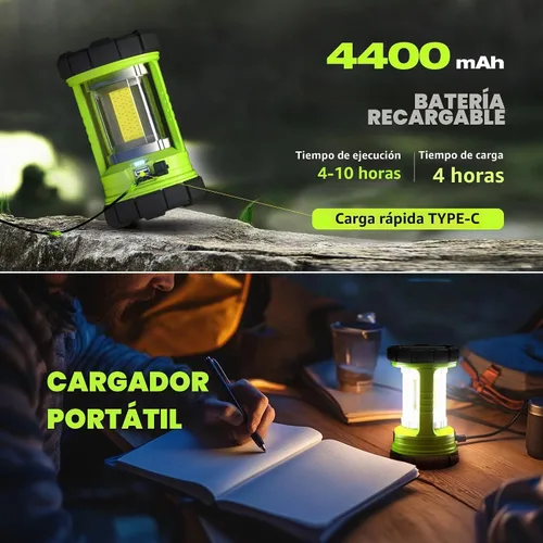 Vista 5 de elesall Linterna de campamento, linterna LED recargable de 3000 lúmenes, 5