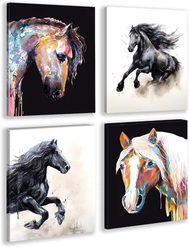 Vista 10 de Lienzo decorativo para la pared de vida silvestre en blanco y negro, juego de 4 pósteres enmarcados de animales de safari africanos, 8 x 10